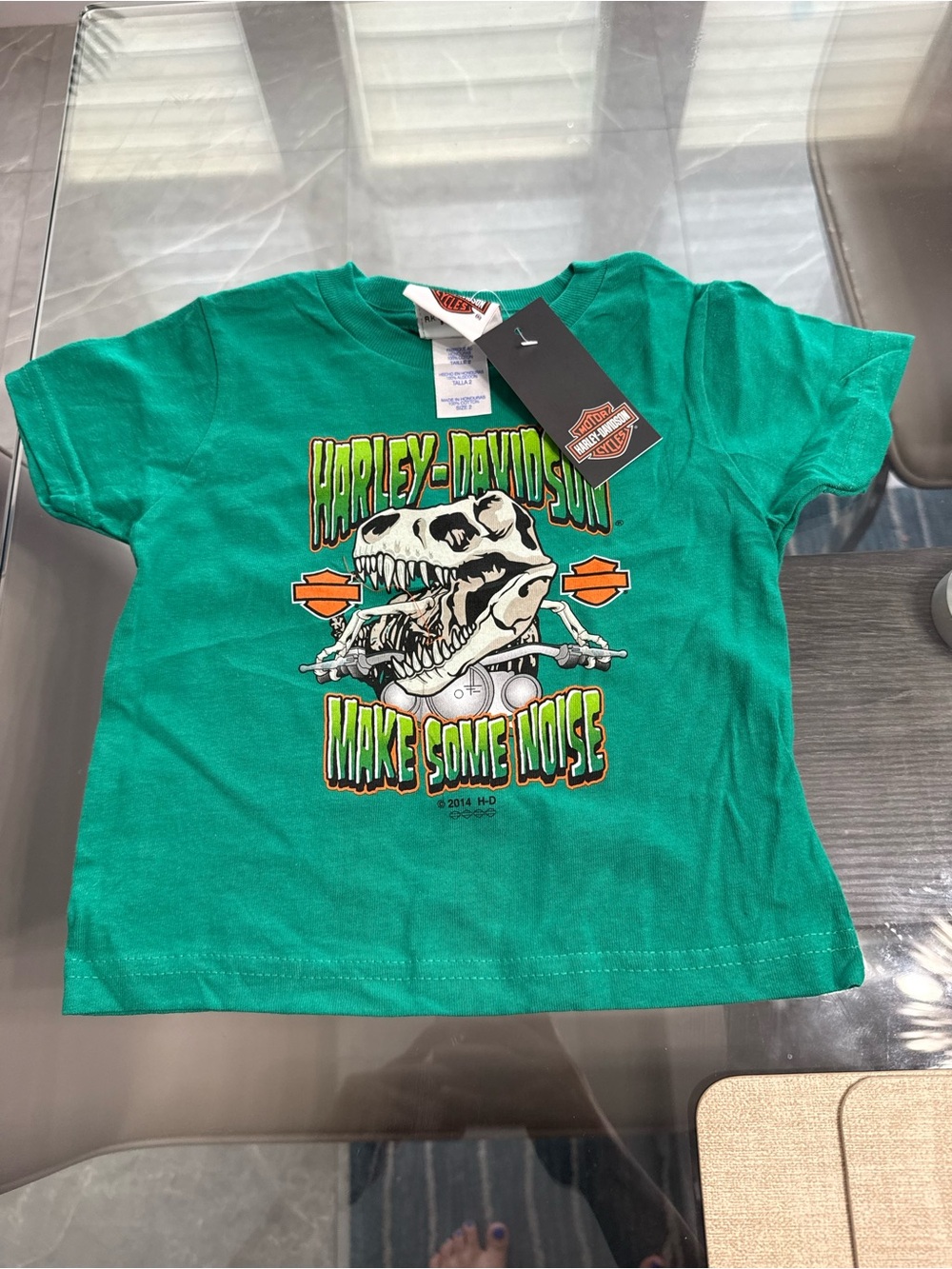 Harley-Davidson Kids Green 'Make Some Noise' Skull Graphic Tee
